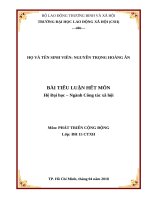 Tiểu luận phát triển cộng đồng truyền thông nâng cao nhận thức về tệ nạn cướp giật cho người dân tại quận 1   tp  hồ chí minh