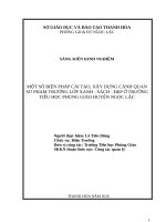 Một số biện pháp cải tạo, xây dựng cảnh quan sư phạm trường lớp xanh sạch   đẹp 