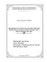 Đổi mới quản lý công tác giáo dục thể chất nhằm nâng cao chất lượng giáo dục toàn diện ở trường tiểu học 