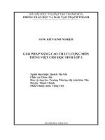 Giải pháp nâng cao chất lượng môn tiếng việt cho học sinh lớp 1 