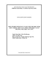 Một số kinh nghiệm dạy luyện nói cho học sinh lớp 1 trong phân môn học vần ở trường tiểu học nga yên 