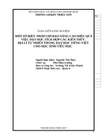 Một số biện pháp chỉ đạo nâng cao hiệu quả việc dạy học tích hợp kiến thức địa lí tự nhiên trong dạy học tiếng việt cho học sinh tiểu họ 