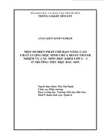 Một số biện pháp chỉ đạo nâng cao chất lượng học sinh chưa hoàn thành nhiệm vụ các môn học khối 2 3 trường tiểu học ngọc trạo 