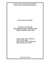 Quản lí và chỉ đạo đổi mới sinh hoạt chuyên môn trong trường tiểu học 