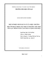 Một số biện pháp quản lý của hiệu trưởng đối với hoạt động dạy học ở trường TH yên lạc nhằm nâng cao chất lượng giáo dục 