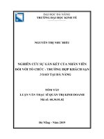 Nghiên cứu sự gắn kết của nhân viên đối với tổ chức –trƣờng hợp khách sạn 3 sao tại đà nẵng 