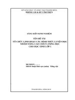 Tổ chức linh hoạt các hình thức luyện đọc nhằm nâng cao chất lượng đọc cho học sinh lớp 1 