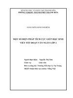 Một số biện pháp tích cực giúp học sinh viết tốt đoạn văn ngắn lớp 2 