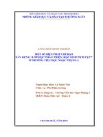 Một số biện pháp chỉ đạo xây dựng lớp học thân thiện, học sinh tích cực ở trường tiểu học ngọc phụng 2 