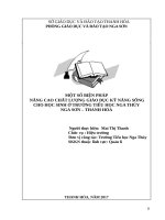 Một số biện pháp chỉ đạo nâng cao chất lượng giáo dục kĩ năng sống cho học sinh ở trường tiểu học nga thủy, nga sơn, thanh hóa 
