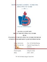 Tiểu luận lý thuyết công tác xã hội ứng dụng lý thuyết công tác xã hội với trẻ em có hoàn cảnh khó khăn tại huyện bình chánh