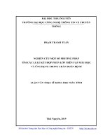 Nghiên cứu một số phương pháp tìm các luật kết hợp phân lớp trên tập mẫu học và ứng dụng trong chẩn đoán bệnh 