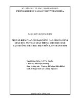 Một số biện pháp chỉ đạo nâng cao chất lượng giáo dục an toàn giao thông cho học sinh tại trường tiểu học điện biên 1   thành phố thanh hóa 