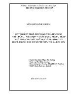 Một số biện pháp giúp giáo viên, học sinh viết đúng viết đẹp và xây dựng phong trào giữ vở sạch  viết chữ đẹp ở trường trung học cơ sở phú sơn 