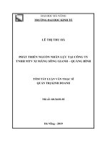 Phát triển nguồn nhân lực tại công ty TNHH MTV xi măng sông gianh – quảng bình 