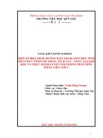 Một số biện pháp hướng dẫn nhằm giúp học sinh phát huy tính chủ động, tích cực, sáng tạo khi học và thực hành luyện nói trong phân môn tiếng việt lớp 1 