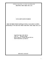 Một số biện pháp chỉ đạo nâng cao chất lượng sinh hoạt tổ chuyên môn trường tiểu học hà lan 