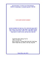 Kinh nghiệm sử dụng câu chuyện đạo đức để nâng cao hứng thú học tập môn giáo dục công dân ở bậc THCS tại trường THCS thị trấn cành nàng, huyện bá thướ 
