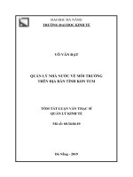 Quản lý nhà nước về môi trường trên đị bàn tỉnh Kon Tum