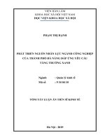 Phát triển nguồn nhân lực ngành công nghiệp của thành phố đà nẵng đáp ứng yêu cầu tăng trưởng xanh tt
