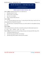 BỘ đề KT HKI 14 15 