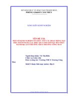 Một số kinh nghiệm tổ chức tốt các hoạt động dạy học nhằm mang lại hiệu quả cho giờ dạy bài thực hành đại lý ở trường THCS trương công man 