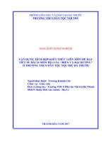 Vận dụng tích hợp kiến thức liên môn dạy tiết 30 bài 24 môn địa lý 6, biển và đại dương ở trường THCS dân tộc nội trú bá thước 
