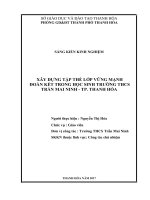 Xây dựng tập thể lớp vững manh, đoàn kết trong HS trường THCS trần mai ninh  TP thanh hóa 