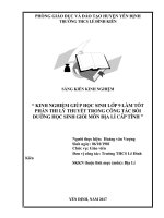 Kinh nghiệm giúp học sinh lớp 9 làm tốt phần thi lý thuyết trong công tác bồi dường học sinh giỏi môn địa lí cấp tỉnh 