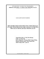 Một số biện pháp nhằm phát huy tính tích cực của học sinh trong dạy học lịch sử 6 ở trường THCS xuân thắng, huyện thường xuân 