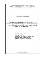 Nâng cao hiệu quả dạy học môn vật lý 8 ở trường THCS kỳ tân, huyện bá thước thông qua hướng dẫn học sinh phân loại và giải bài tập chương i cơ học   vật lý 8 