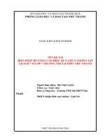 Biện pháp để nâng cao hiệu quả giờ làm bài tập lịch sử  ở lớp 7 trường THCSTHPT như thanh 