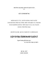 Luận văn thạc sỹ - Kiểm soát của ngân hàng Nhà nước chi nhánh tỉnh Hà Tĩnh đối với  dịch vụ thanh toán không dùng tiền mặt của các ngân hàng thương mại