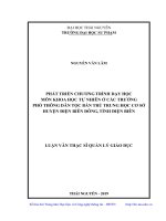 Phát triển chương trình dạy học môn khoa học tự nhiên ở các trường phổ thông dân tộc bán trú trung học cơ sở huyện Điện Biên đông, tỉnh Điện Biên (Luận văn thạc sĩ)