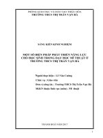 Một số biện pháp phát triển năng lực cho học sinh trong dạy học mĩ thuật ở trường THCS thị trấn vạn hà 