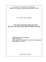 Vận dụng phương pháp tọa độ để giải các bài toán chuyển động cơ học 
