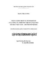 Luận văn thạc sỹ - Chất lượng dịch vụ hành khách của Công ty TNHH MTV Dịch vụ mặt đất Sân bay Việt Nam – chi nhánh Nội Bài