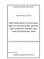Phát triển dịch vụ ngân hàng điện tử tại ngân hàng thương mại cổ phần Kỹ Thương Việt Namchi nhánh Bắc Ninh