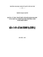 Luận văn thạc sỹ - Quản lý thu thuế đối với hộ kinh doanh của Chi cục Thuế huyện Mường Chà, tỉnh Điện Biên