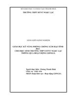 Giáo dục kỹ năng phòng chống xâm hại tình dục cho học sinh trường THPT dân tộc nội trú ngọc lặc qua hoạt động GDNGLL 