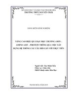 Nâng cao hiệu quả dạy học chương amin – amino axit – protein thông qua việc xây dựng hệ thống các câu hỏi gắn với thực tiễn 