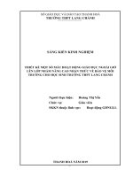 Thiết kế một số mẫu hoạt động giáo dục ngoài giờ lên lớp nhằm nâng cao nhận thức về bảo vệ môi trường cho học sinh trường THPT lang chánh  