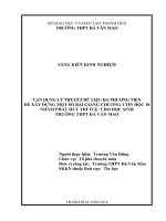 Vận dụng lí thuyết dữ liệu đa phương tiện để xây dựng một số bài giảng chương i tin học 10 nhằm phát huy trí tuệ cho học sinh trường THPT hà văn mao 