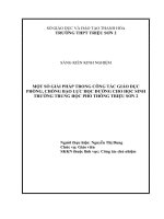 MỘT số GIẢI PHÁP TRONG CÔNG tác GIÁO dục PHÒNG, CHỐNG bạo lực học ĐƯỜNG CHO học SINH TRƯỜNG TRUNG học PHỔ THÔNG TRIỆU sơn 2 