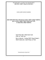 ĐỔI mới PHƯƠNG PHÁP dạy học môn GDQP – AN NINH THÔNG QUA LỒNG GHÉP TRÒ CHƠI mật mã ở TRƯỜNG PHỔ THÔNG 