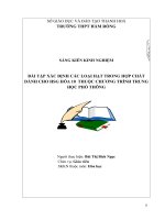 Bài tập xác định các loại hạt trong hợp chất dành cho học sinh giỏi lớp 10 thuộc chương trình THPT 