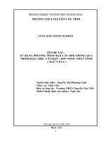 Sử dụng phương pháp đặt câu hỏi trong quá trình dạy   học văn bản sơn tinh   thủy tinh (ngữ văn 6) 