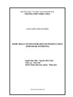 SOME SKILLS TO DO EXERCISES ON PASSIVE VOICE (FOR WEAK STUDENTS) 
