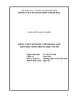Rèn luyện kĩ năng viết đoạn văn cho học sinh trung học cơ sở 