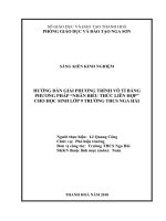 Hướng dẫn giải phương trình vô tỉ bằng phương pháp nhân biểu thức liên hợp cho học sinh lớp 9 trường THCS nga hải 